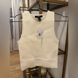 F21 white ribbed tank
